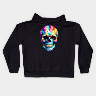 Colored Skull Design in Vibrant Vector Style Kids Hoodie